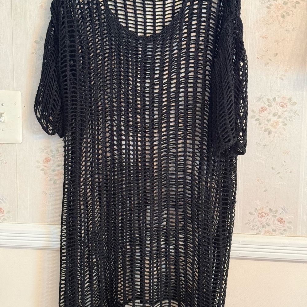 Black Crochet Swim Cover-Up